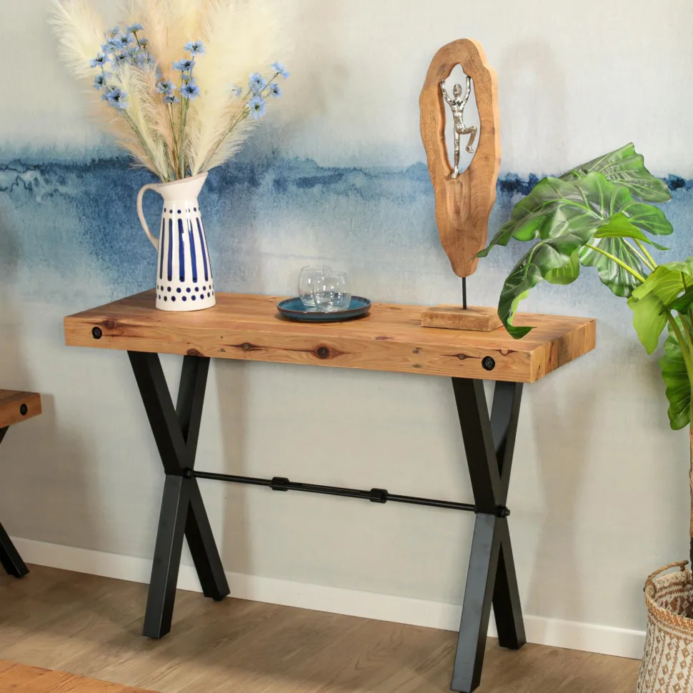 Console industrielle en bois recyclé CALGARY