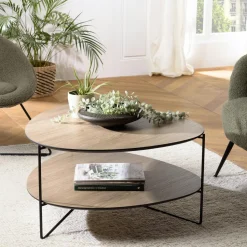 Console moderne 2 plateaux bords arrondis LANDAISE