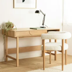 Console moderne bois clair décor graphique DANBA