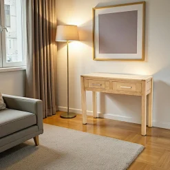 Console moderne bois hévéa avec tiroirs 100cm ATTAN