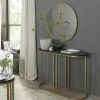 Console noire en marqueterie de bois VALLEY