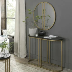 Console noire en marqueterie de bois VALLEY