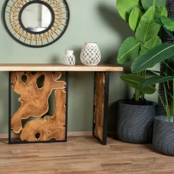 Console pieds racine de teck design ARIZONA