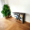 Console racine de teck contour bois noir ARIZONA