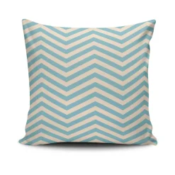 Coussin bleu motif graphique IZMIR