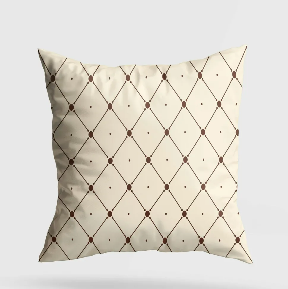 Coussin crème – motifs losanges marrons IZMIR