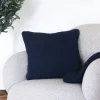 Coussin déco bleu marine en coton recyclé BRUGES