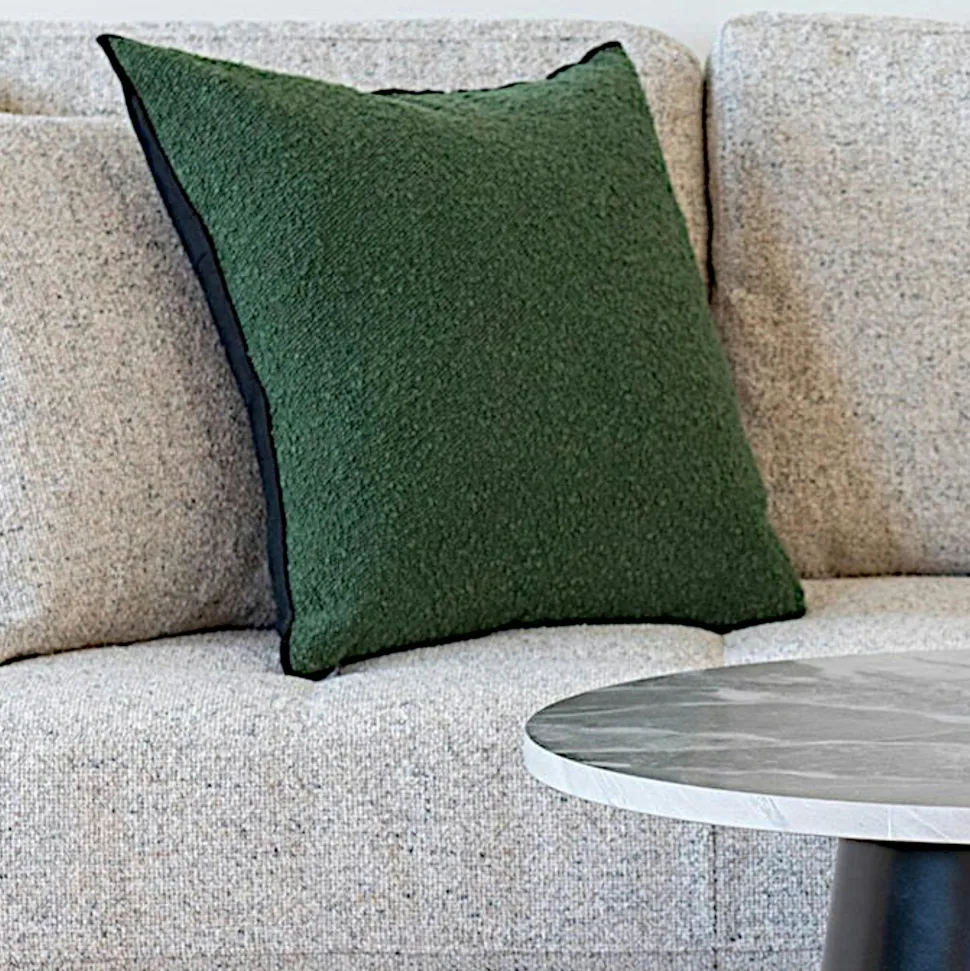 Coussin déco vert foncé BRUGES