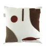 Coussin de canapé bouclette – motif abstrait marron IZMIR