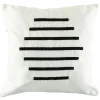 Coussin de canapé en lin – rayures en bouclette noire IZMIR