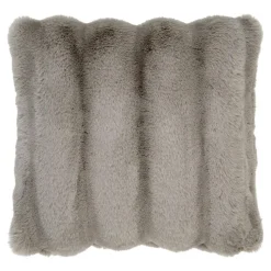 Coussin en fausse fourrure beige taupe BRUGES