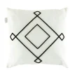 Coussin en lin écru – motif losange noir stylisé IZMIR