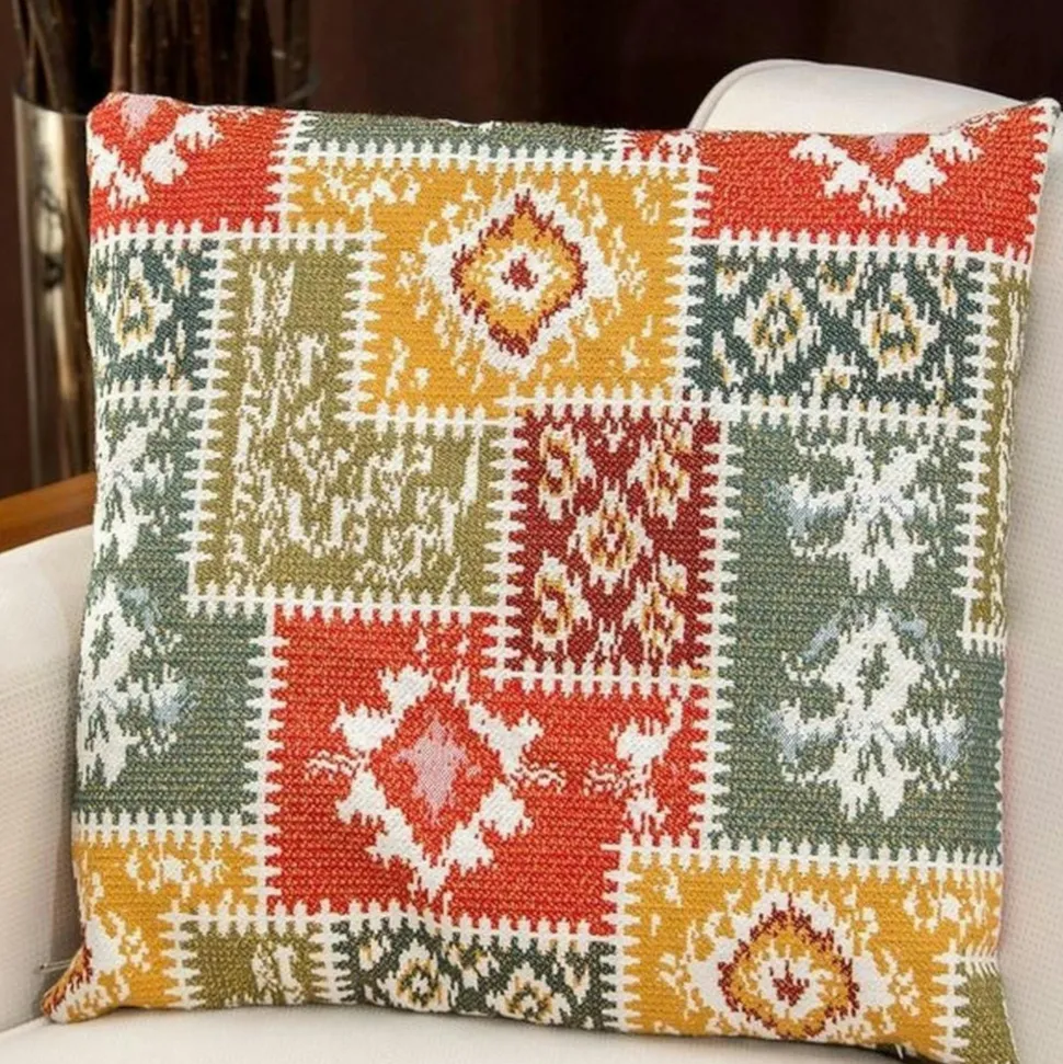 Coussin ethnique – motif patchwork multicolore IZMIR