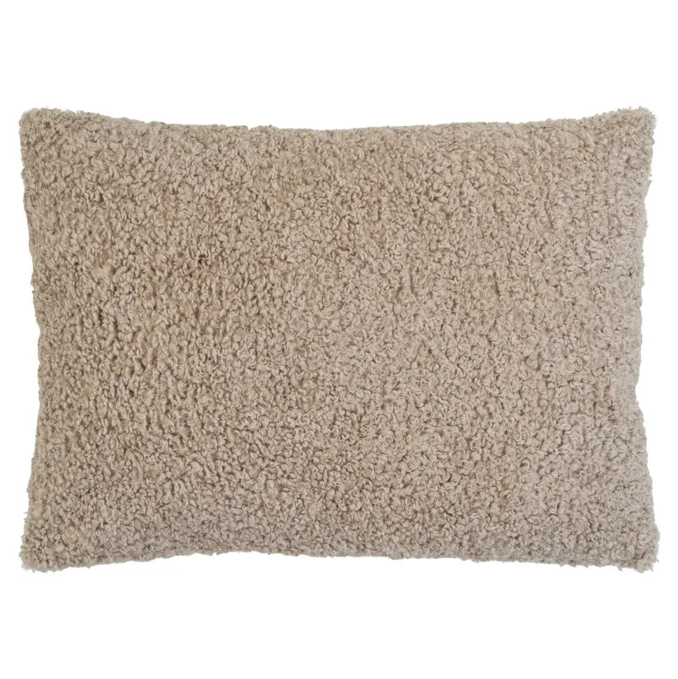 Coussin rectangulaire beige en bouclette BRUGES
