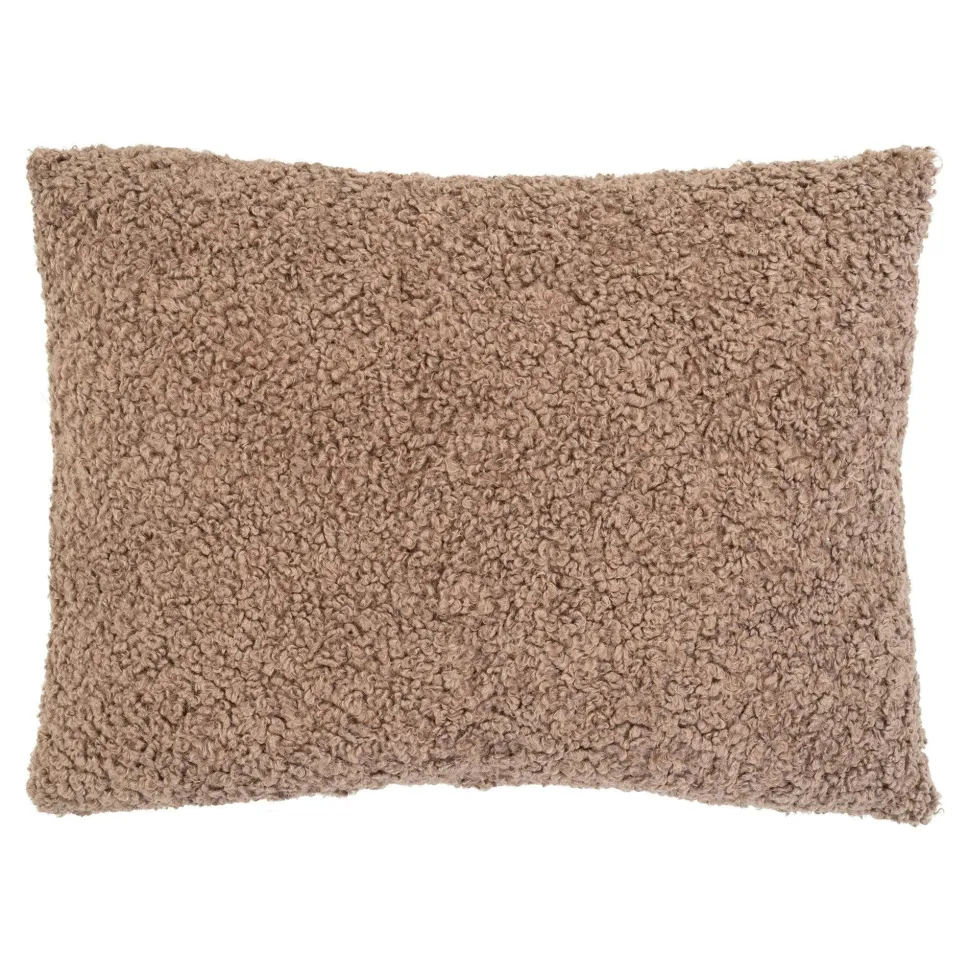 Coussin rectangulaire beige en bouclette BRUGES