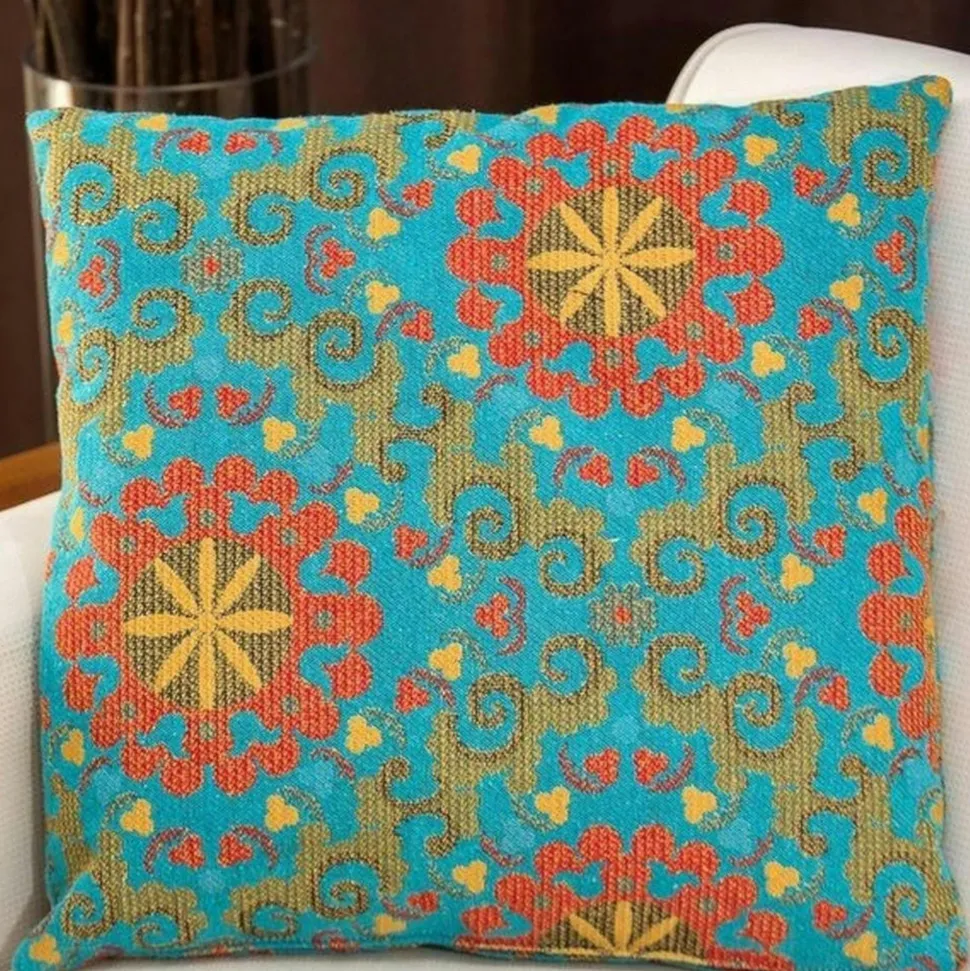 Coussin rétro – motifs floraux stylisés IZMIR