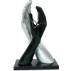 Décoration à poser mains noire et argent
