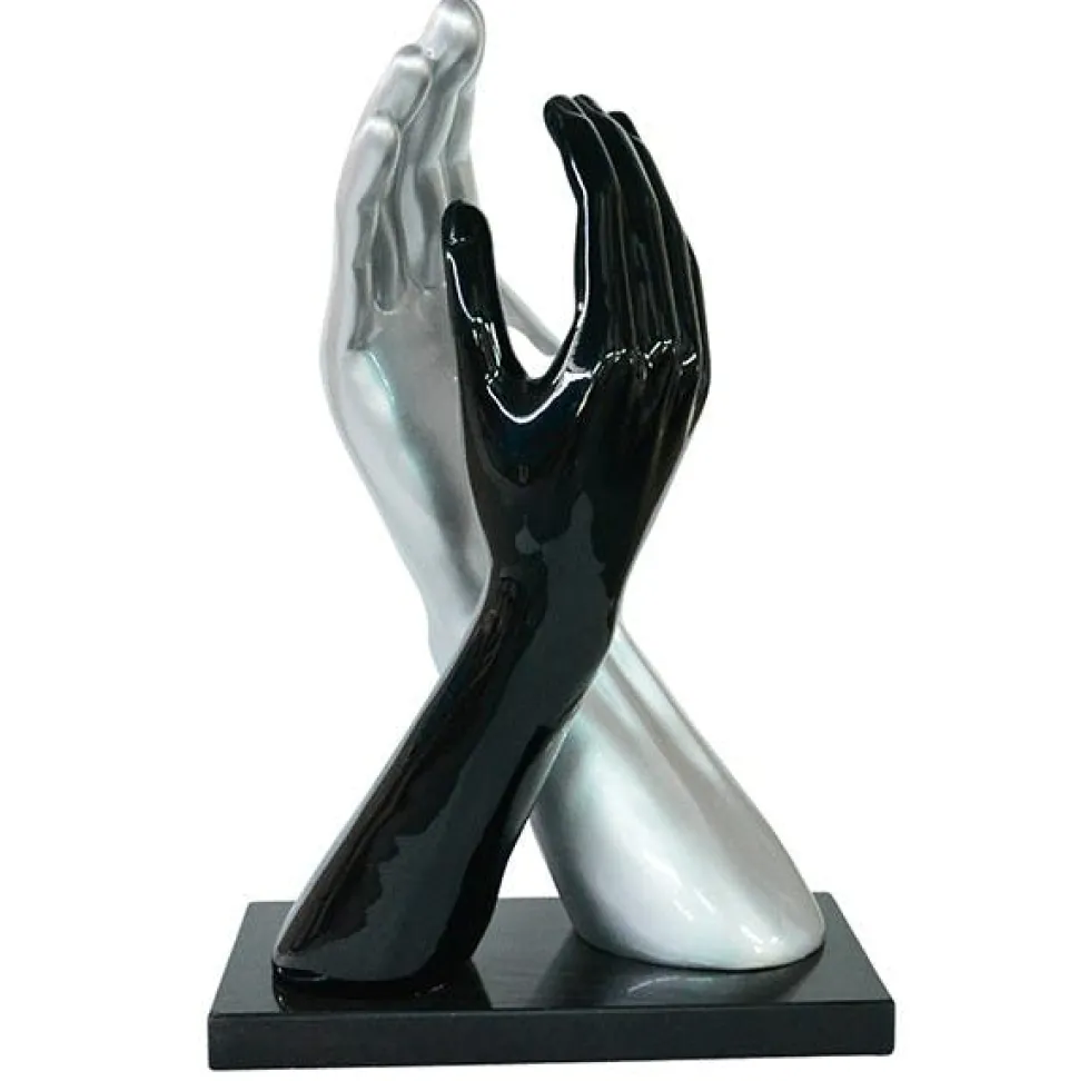 Décoration à poser mains noire et argent