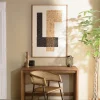Décoration murale bois et tissu mosaïques beiges/noires 82 x 122 cm DENVER