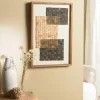 Décoration murale bois et tissu décor 3 mosaïques 42 x 62 cm DENVER
