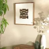 Décoration murale carrée motifs bois sur fond blanc DENVER