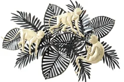 Décoration murale en métal feuillage et singes