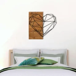 Décoration murale en métal et bois – arbre de vie