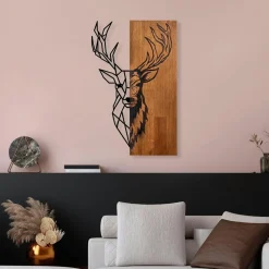 Décoration murale en métal et bois – arbre de vie