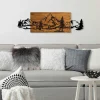 Décoration murale en métal et bois – paysage de montagne