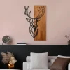 Décoration murale métal et bois – cerf
