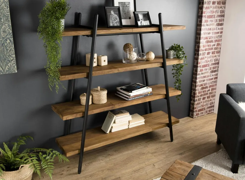 Etagère 5 niveaux en teck massif L140 x H180 cm SWING