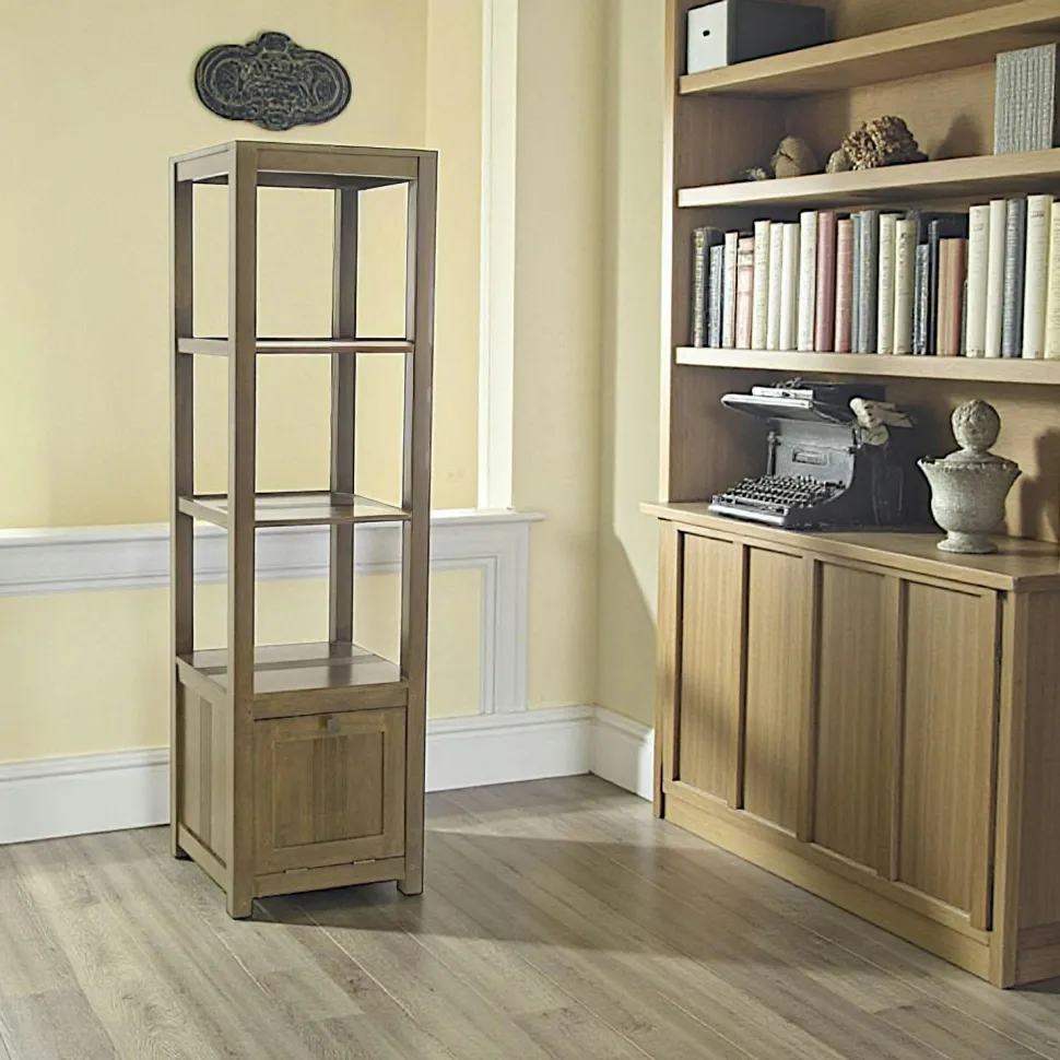 Etagère colonne 1 porte hévéa 162cm GALA