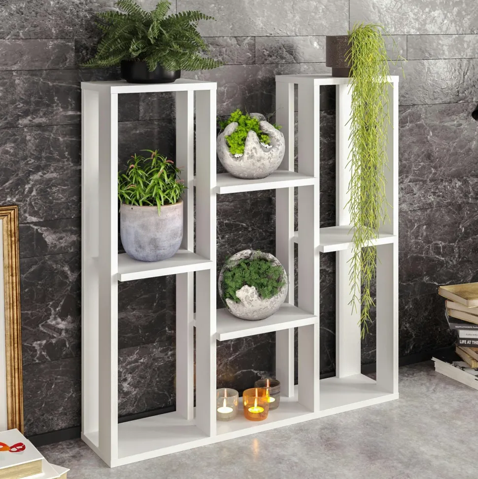Etagère décorative blanche avec niches ouvertes MARFA