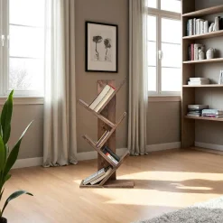 Etagère design en bois - forme arbre, 6 niveaux LINARES