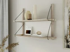 Etagère murale bois massif 3 plateaux (bois blanc) PALERME