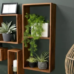 Etagère murale en L en bois recyclé de teck SWING