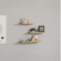 Etagère murale moderne effet bois clair (lot de 3) MARFA