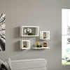 Etagère murale modulable blanche moderne (lot de 4) MARFA