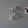 Etagère murale modulable blanche forme U (lot de 4) MARFA