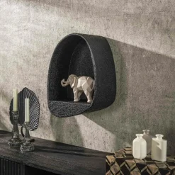Etagère murale noire forme organique 46 cm TAJ