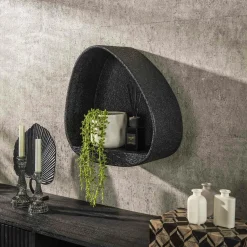 Etagère murale noire forme organique 46 cm TAJ