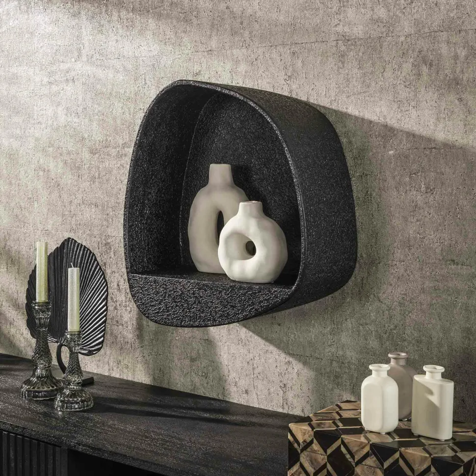 Etagère murale noire forme organique 46 cm TAJ