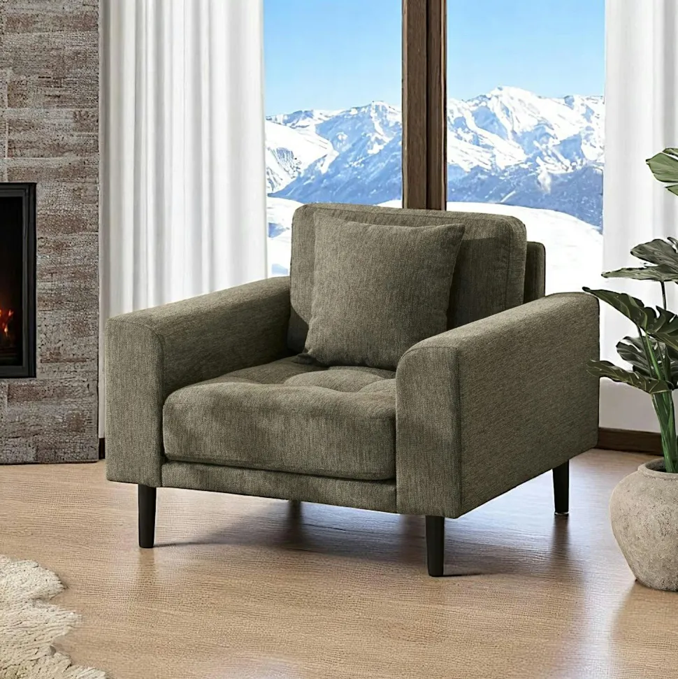 Fauteuil blanc sable en tissu AMSTERDAM