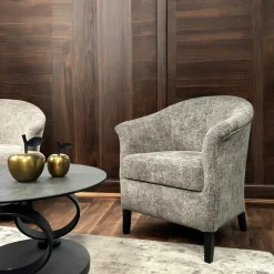 Fauteuil Cabriolet brun chiné MIRA