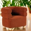 Fauteuil cabriolet design tissu bouclé terracotta IENA