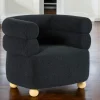 Fauteuil cabriolet design tissu bouclé bleu IENA