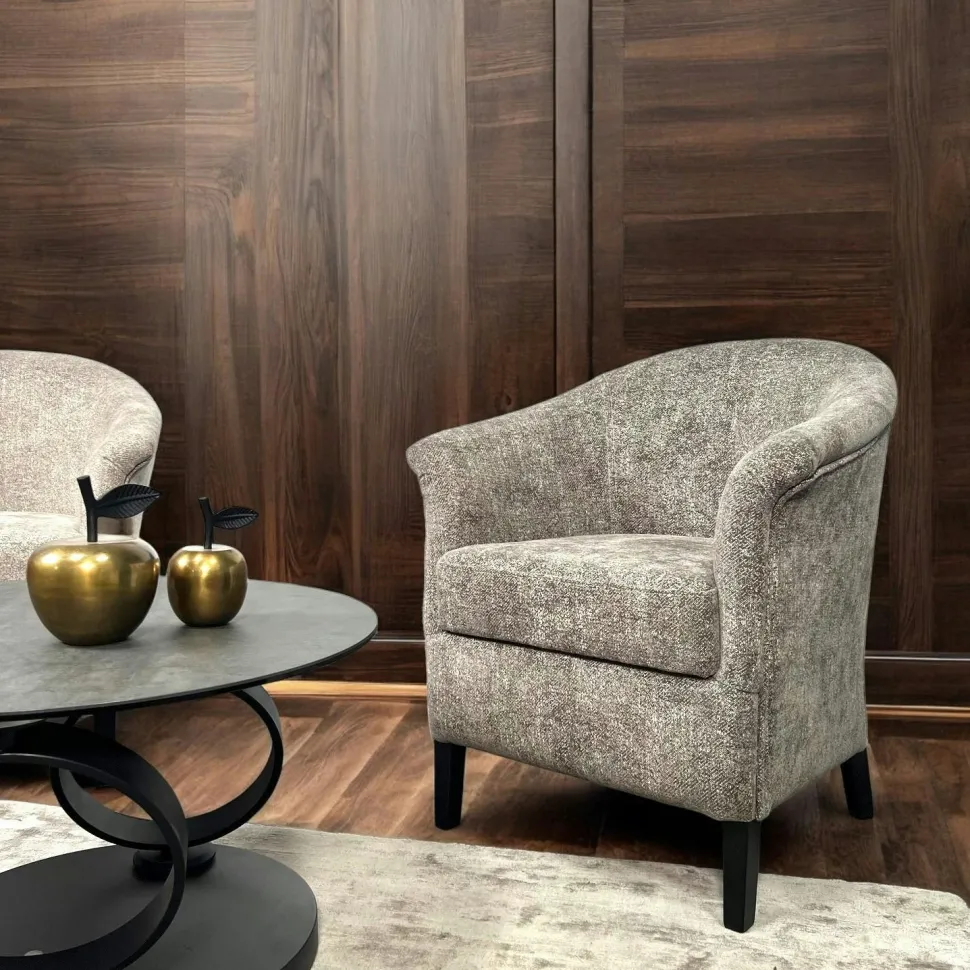 Fauteuil Cabriolet rouge chiné MIRA