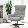 Fauteuil confort pivotant en tissu doux gris foncé BERLIN