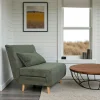 Fauteuil convertible 1 place vert - coussin inclus PALAU