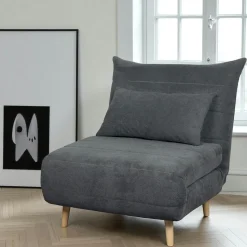 Fauteuil convertible 1 place rouille - coussin inclus PALAU